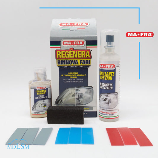 MA-FRA KIT REGENERA FARI RINNOVA LUCIDA RIPRISTINA TRASPARENZA AUTO E MOTO H0590