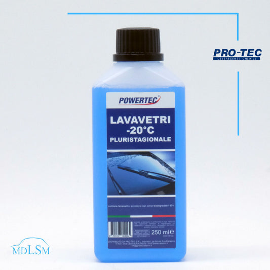 POWERTEC - LIQUIDO LAVAVETRI -20 PLURISTAGIONALE 250ml ANTICONGELANTE "PW166"